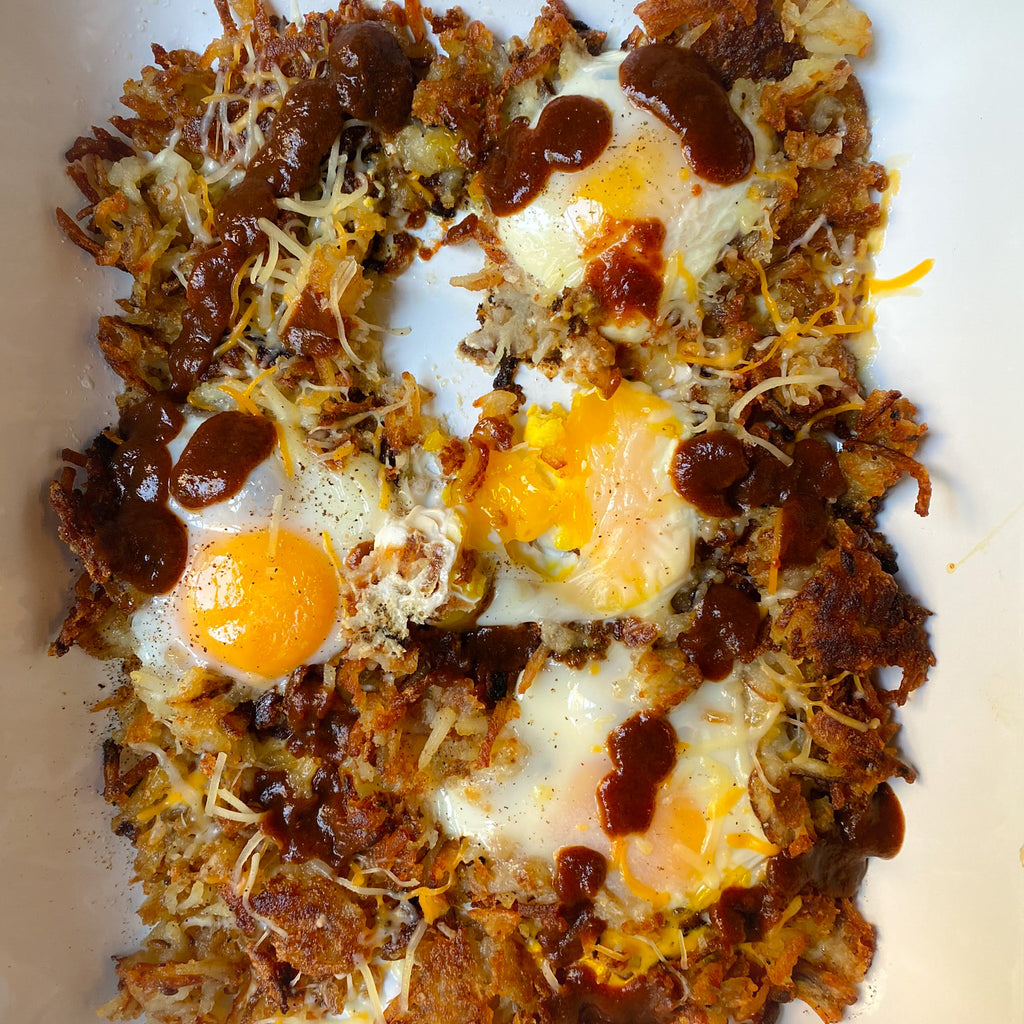 One Pan BBQ Eggs & Hash Browns