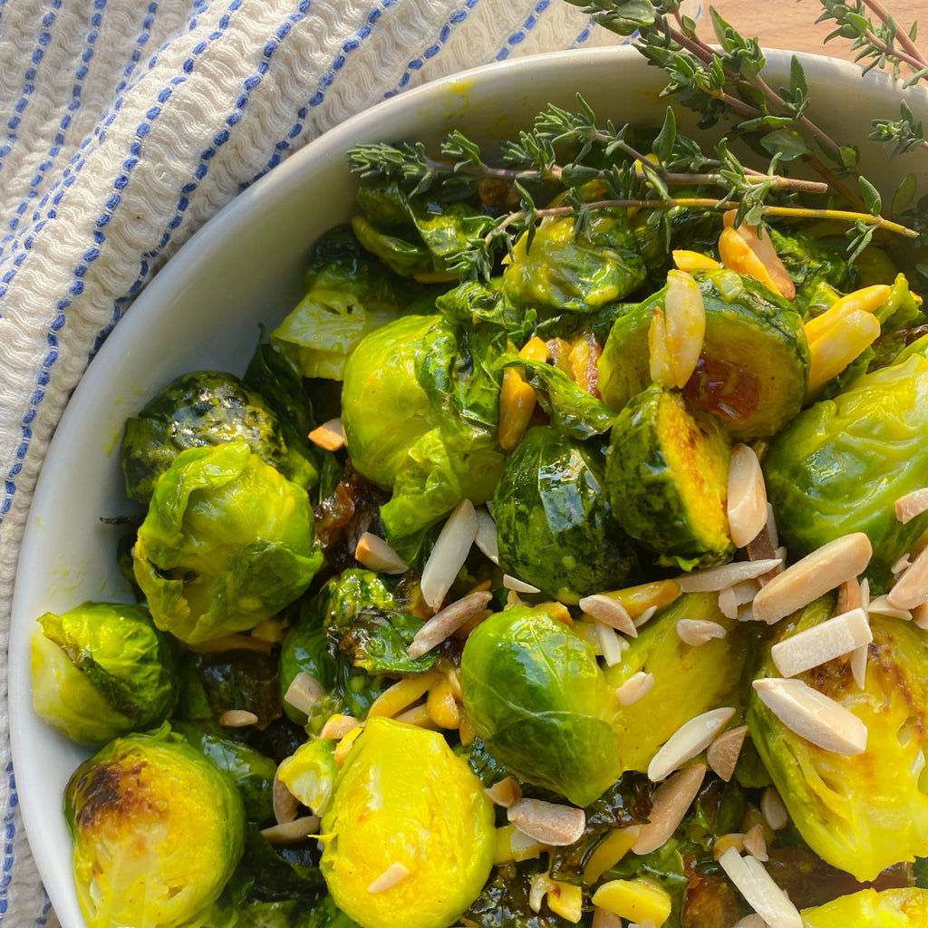 Lemon Tahini Brussel Sprout Salad