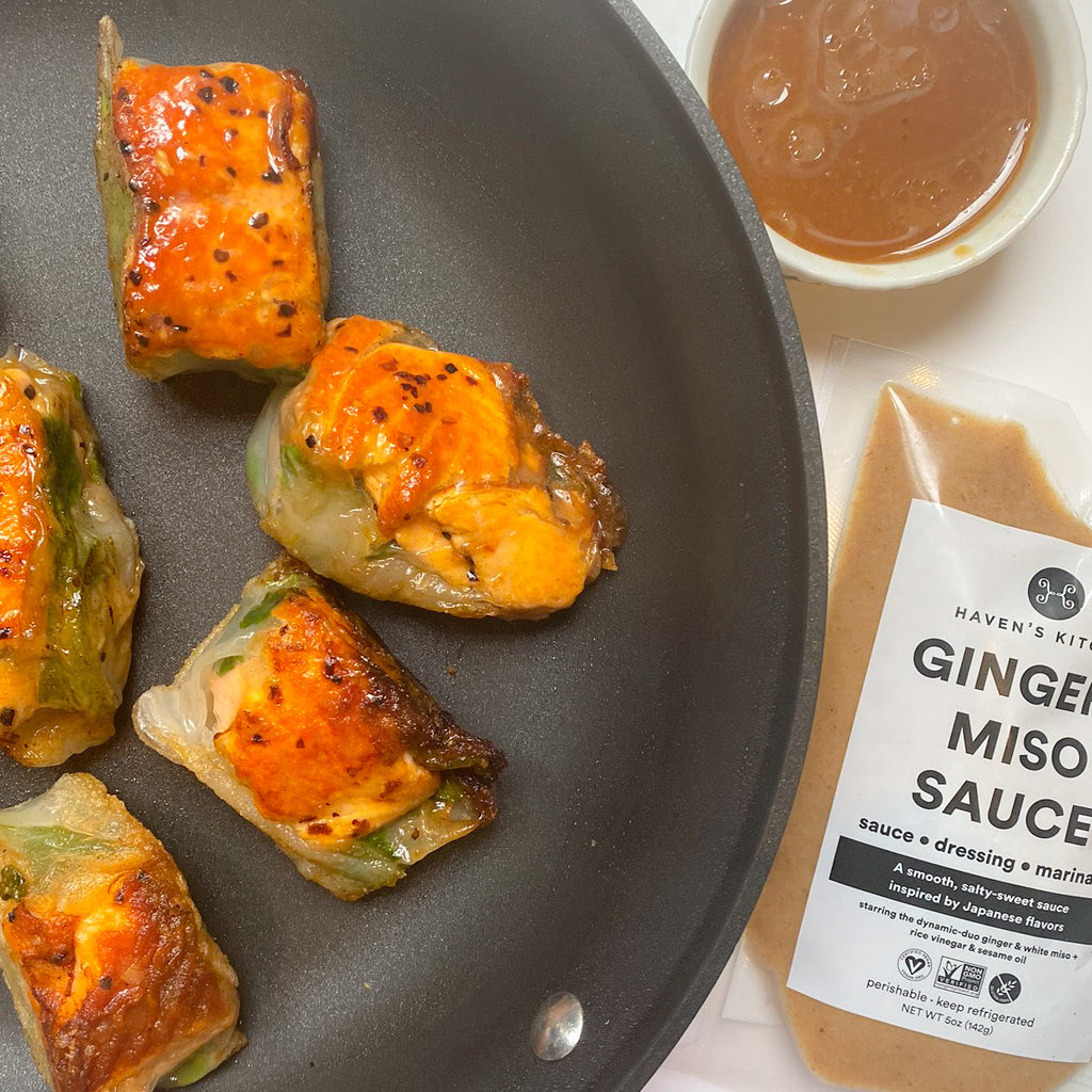 Firecracker Salmon Bites with Gingery Miso