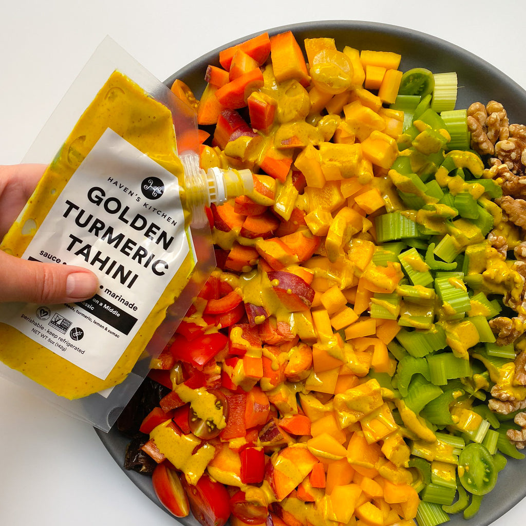 Golden Tahini Rainbow Salad